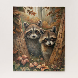 Autumn Raccoons Puzzel