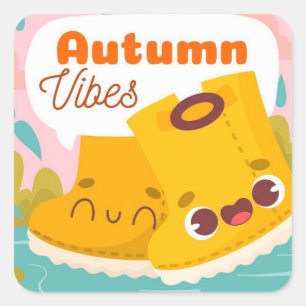 Autumn Rain Boots Autocollants