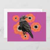 Autumn Raven en Anenome Briefkaart (Voorkant / Achterkant)