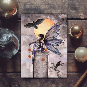 Autumn Raven Gothic Fairy Fantasy Briefkaart