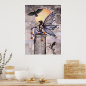 Autumn Raven Gothic Fantasy Fairy Poster (Keuken)