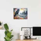 Autumn Raven Waterverf Art Poster (Thuiskantoor)