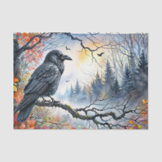 Autumn Raven Waterverf Art Tissuepapier