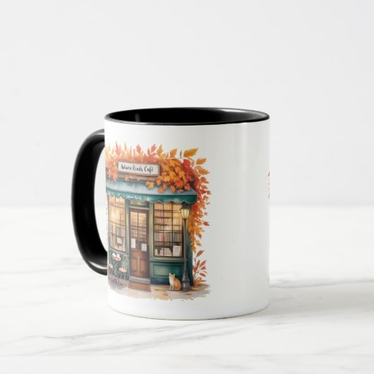 Autumn Reads Café Mug — Fall Bookstore (Devant gauche)