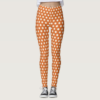 Autumn Red en White Polka Dot Leggings