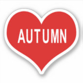 AUTUMN Red Love Heart Vinyl Sticker (Voorkant)