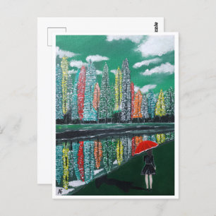 Autumn Reflection Schilderij van Alfred Fox Briefkaart