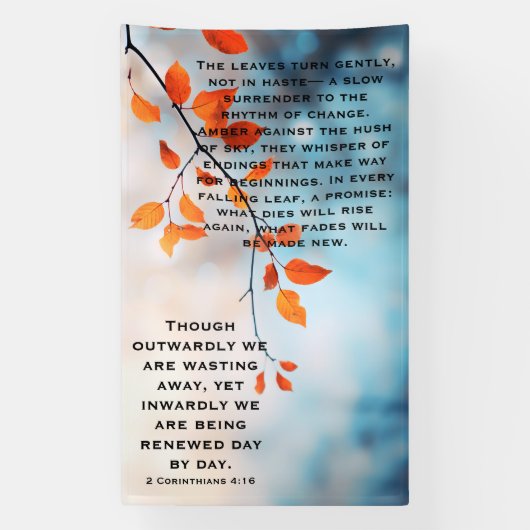 Autumn Renewal Christian Scripture Art Spandoek (Verticaal)