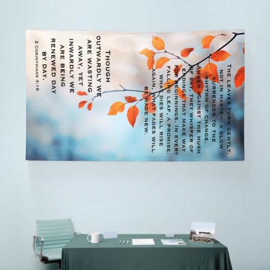 Autumn Renewal Christian Scripture Art Spandoek (Beurs)