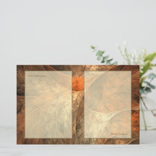 Autumn Riches Fractal Art Briefpapier (Staand voorkant)