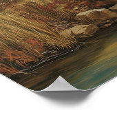 Autumn River Landschap olieverfschilderij Poster (Hoek)