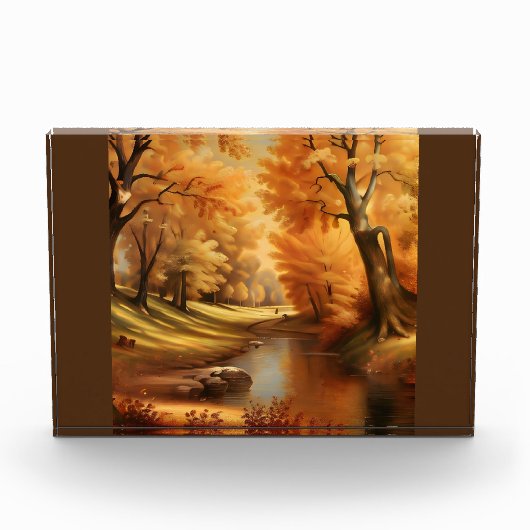 Autumn River Tree Fotoblokken (Voorkant)
