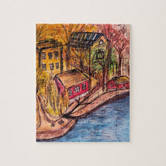 Autumn Riverside Puzzle - Cosy automne illustratio