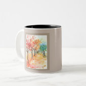Autumn Road Tweekleurige Koffiemok (Voorkant links)