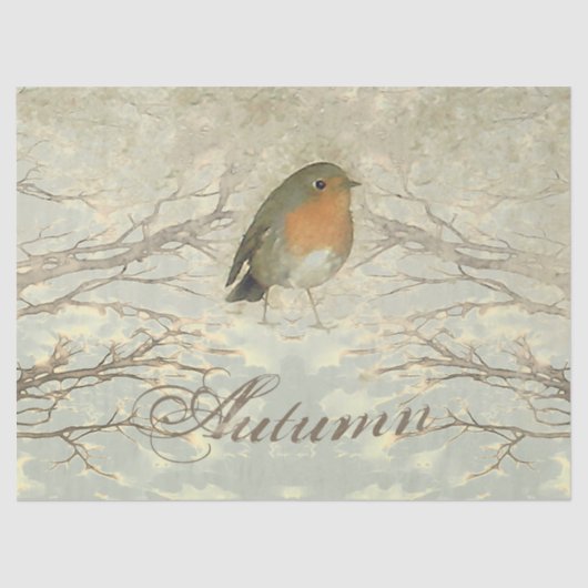 AUTUMN ROBIN Herfst Branches Tissuepapier (Voorkant)