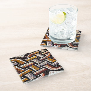 Autumn Roman Mosaic Glazen Onderzetter