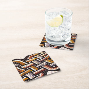 Autumn Roman Mosaic Vierkante Kartonnen Onderzetter