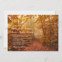 Autumn Romantic Forest Path Wedding Invitation