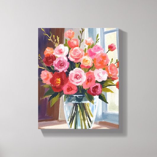 Autumn Rose Bouquet Floral Fall Canvas Afdruk (Voorkant)