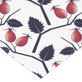 Autumn Rose Hip and Branch Pattern White Lange Tafelloper (Hoek)