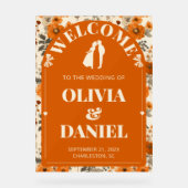 Autumn Rust Entry Sign with Leaves Acryl Bord (Voorkant)