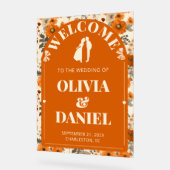 Autumn Rust Entry Sign with Leaves Acryl Bord (Hoek)