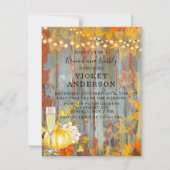 Autumn Rust Lights Brunch en Bubble Invitations Kaart (Voorkant)