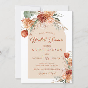 Autumn Rustic Arch Floral Herfst Vrijgezellenfeest Kaart
