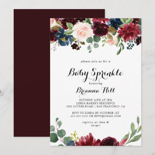 Autumn Rustic Bourgondische kalligrafie Baby Sprin Kaart