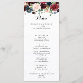 Autumn Rustic Burgundy Modern Calligraphy Dinner Menu (Voorkant)