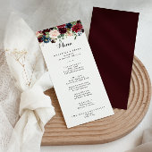 Autumn Rustic Burgundy Modern Calligraphy Dinner Menu
