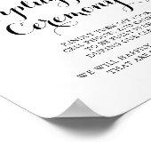 Autumn Rustic Calligraphy Unplugged Ceremony Sign Poster (Hoek)