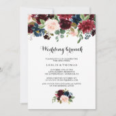 Autumn Rustic Dazzling Burgundy Wedding Brunch Kaart (Voorkant)