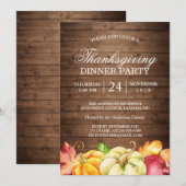 Autumn Rustic Wood | Thanksgiving in de binnenpart Kaart (Voorkant / Achterkant)