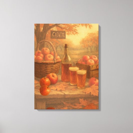 Autumn’s Pour - Rustic Cider Tasting Canvas Afdruk (Voorkant)