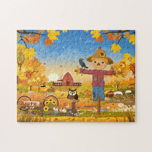 Autumn Scarecrow Jigsaw Puzzel (Horizontaal)