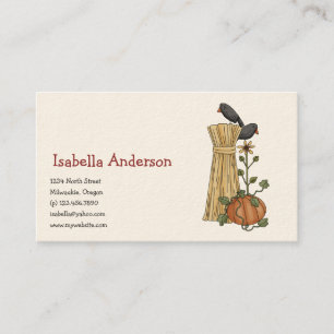 Autumn Scarecrows ・ Crow & Pumpkin Visitekaartje