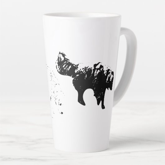 Autumn Scent Patrol, twee honden Latte Mok (Rechterhoek)