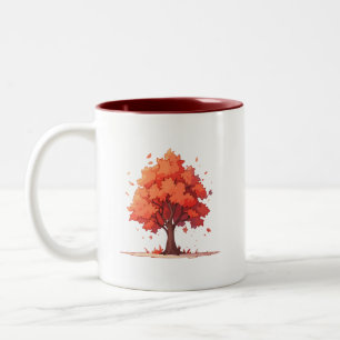 Autumn Serenity Tree Tweekleurige Koffiemok