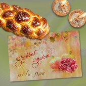 Autumn Shabbat Shalom Hebrew Challah Cutting Board Snijplank