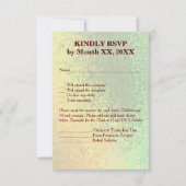 Autumn Shades Green Yellow Wedding Vert Menu RSVP Kaart (Voorkant)