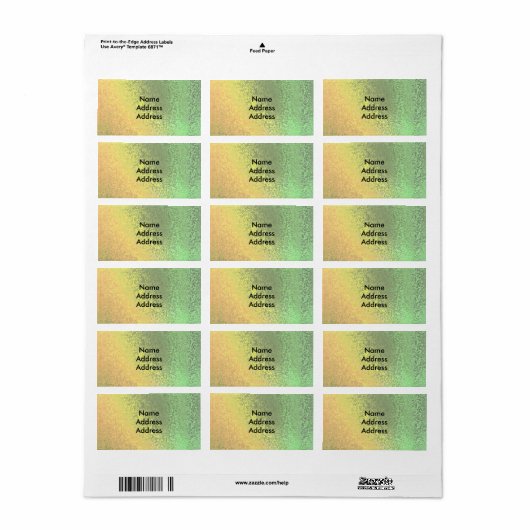 Autumn Shades of Green and Yellow Adresetiketten Etiket (Full Sheet)