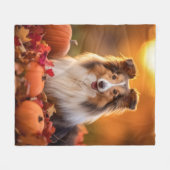 Autumn Sheltie Fleece Deken (Voorkant (Horizontaal))