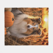 Autumn Sheltie Fleece Deken (Voorkant (Horizontaal))