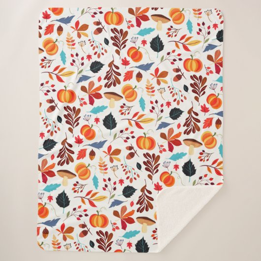 Autumn Sherpa Blanket Pattern Sherpa Deken (Voorkant)