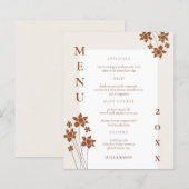 Autumn Side Floral Mariage Diner Carte Menu (Devant / Derrière)