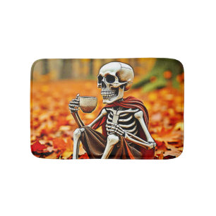 Autumn Skeleton Coffee Break Ontwerp Badmat