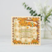 Autumn Sleepy Cat Invitation Kaart (Staand voorkant)