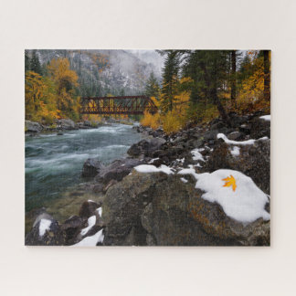 Autumn Snow Along Wenatchee, Near Leavenworth Legpuzzel