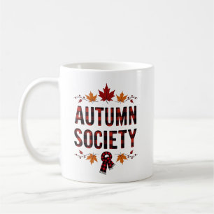 Autumn Society Plaid Lettering Herfst Design Koffiemok